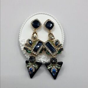 Gemma Layne Bejeweled Sparkling Formal Evening Bridal Party Statement Earrings.